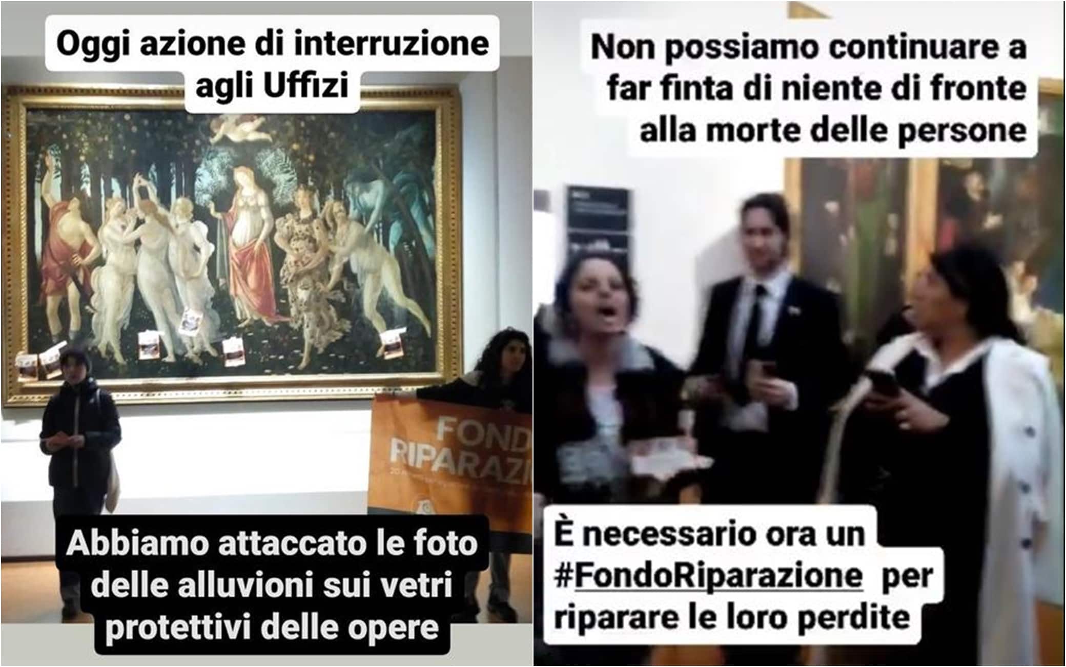 Il blitz di Ultima Generazione agli Uffizi