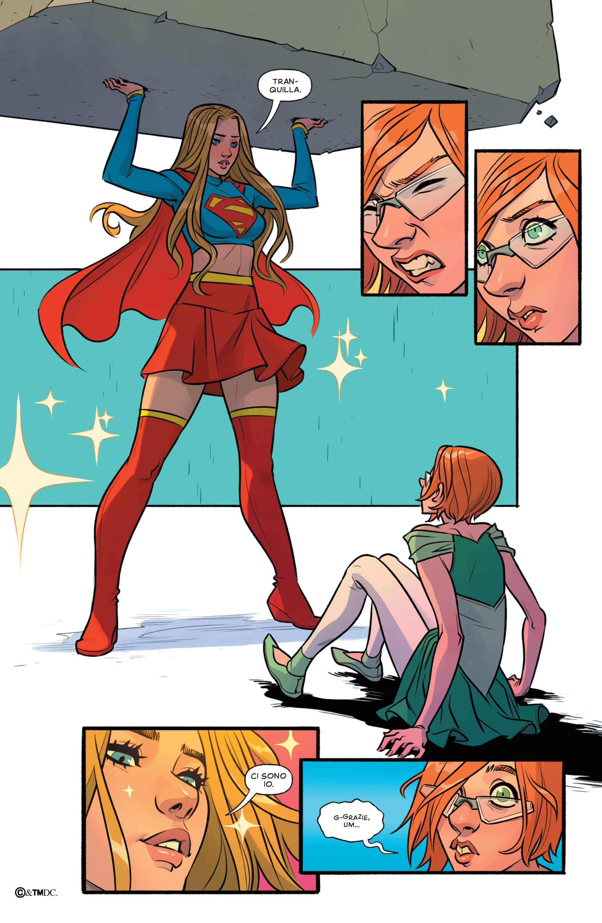 Una tavola tratta da "Supergirl - Disavventure a Midvale" di Sophie Campbell, Paulina Gauncheau, Rosie Kämpe, Tamra Bonvillain, Kendall Goode e Marissa Louise (DC Comics - Panini)