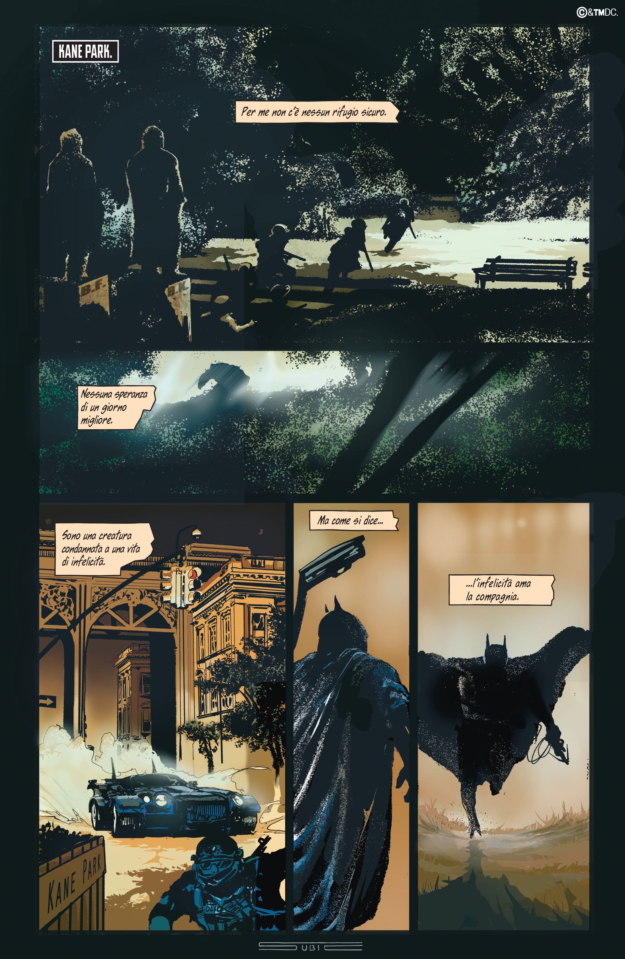Una tavola tratta da Batman: Luna Piena di Rodney Barnes e Stevan Subic (Panini DC)