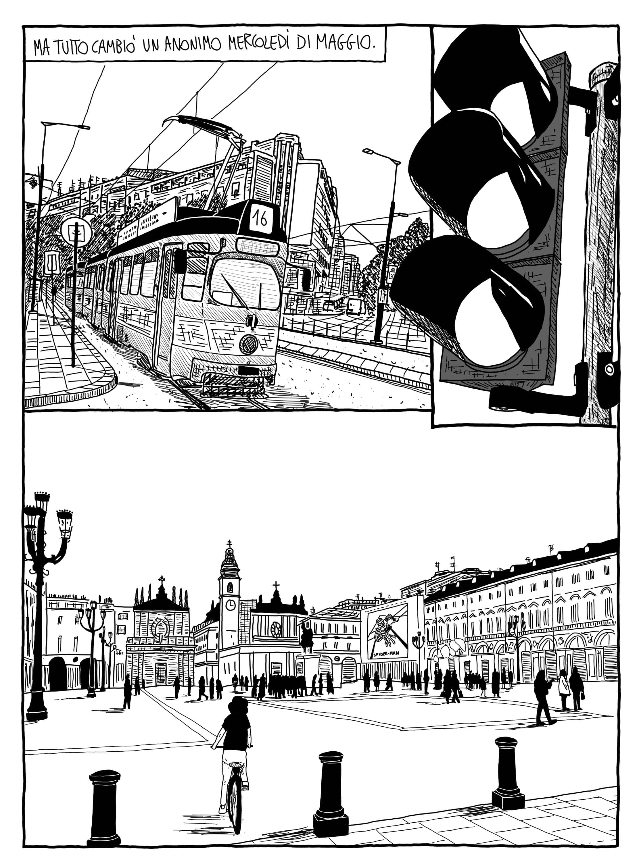 Una tavola tratta da "Tutto bene tranne il resto", fumetto di Claudio Marinaccio edito da HarperCollins