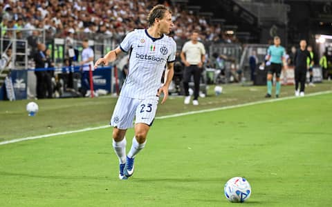 IPA87950294 - Nicolo Barella of Inter during Cagliari Calcio vs Inter - FC Internazionale, Italian soccer Serie A match in Cagliari, Italy, August 30 2026