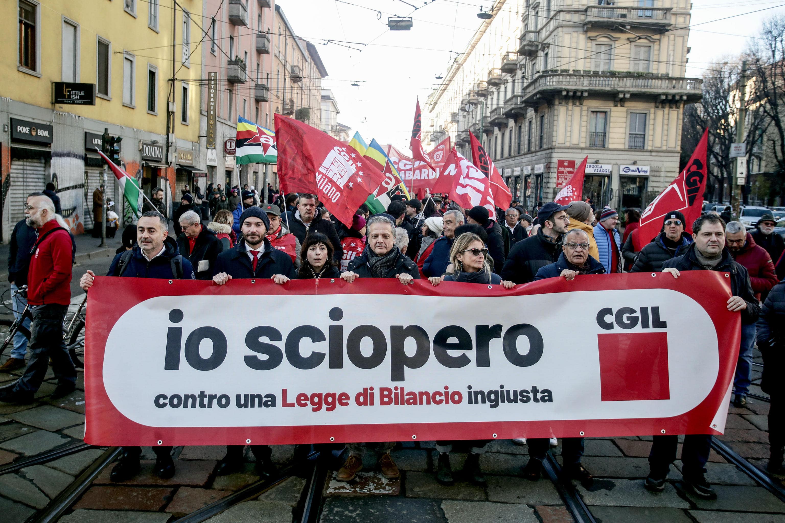 Corteo Milano sciopero 12 dicembre Cgil