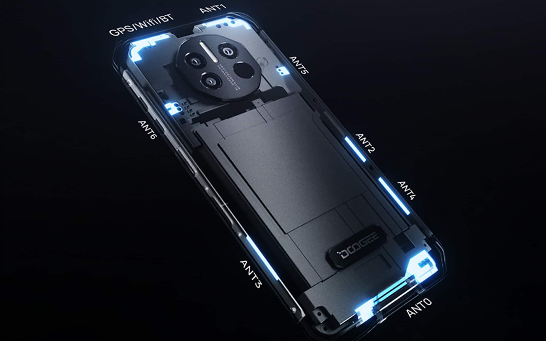 V10 5G ha diverse antenne posizionate lungo tutto il corpo del telefono