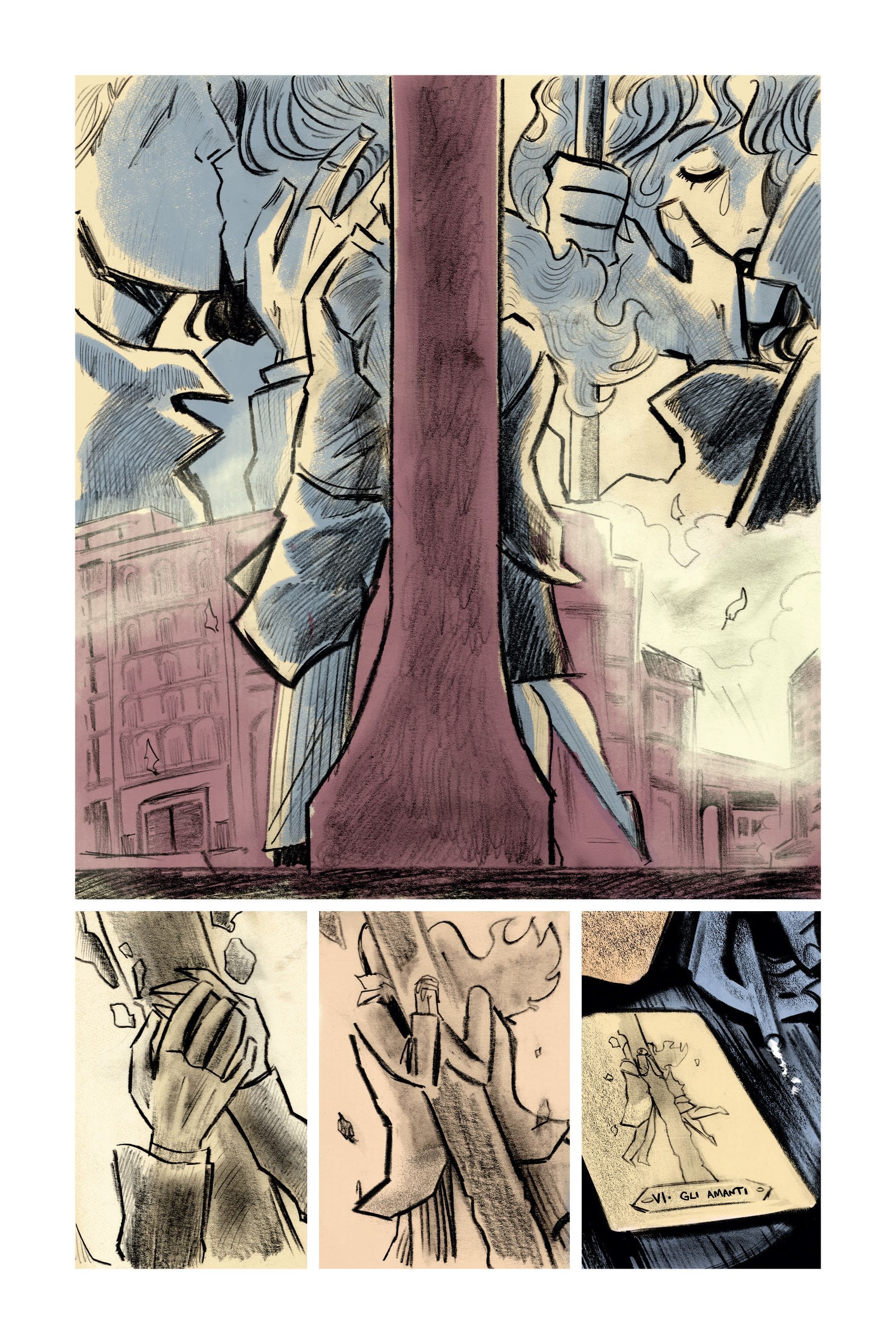 Una tavola tratta da "Ho lasciato ogni posto. David Bowie a Berlino in tre atti", di Lorenzo Coltellacci e Mattia Tassaro, Feltrinelli Comics, 128 pagine, 20 euro.