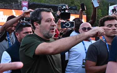 Matteo Salvini (Lega leader, Deputy Prime Minister of the Italian Republic and Minister of Infrastructure and Transport) during the traditional Lega Giovani party rally in Pontida (Bergamo), 19 September 2026. ANSA/MICHELE MARAVIGLIA
