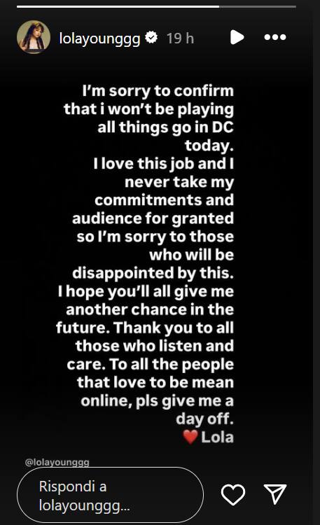 Screenshot storia Lola Young