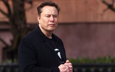 epa11893565 US entrepreneur and US special government employee Elon Musk leaves Blair House close to the White House, in Washington, DC, USA, 13 February 2025.  EPA/WILL OLIVER