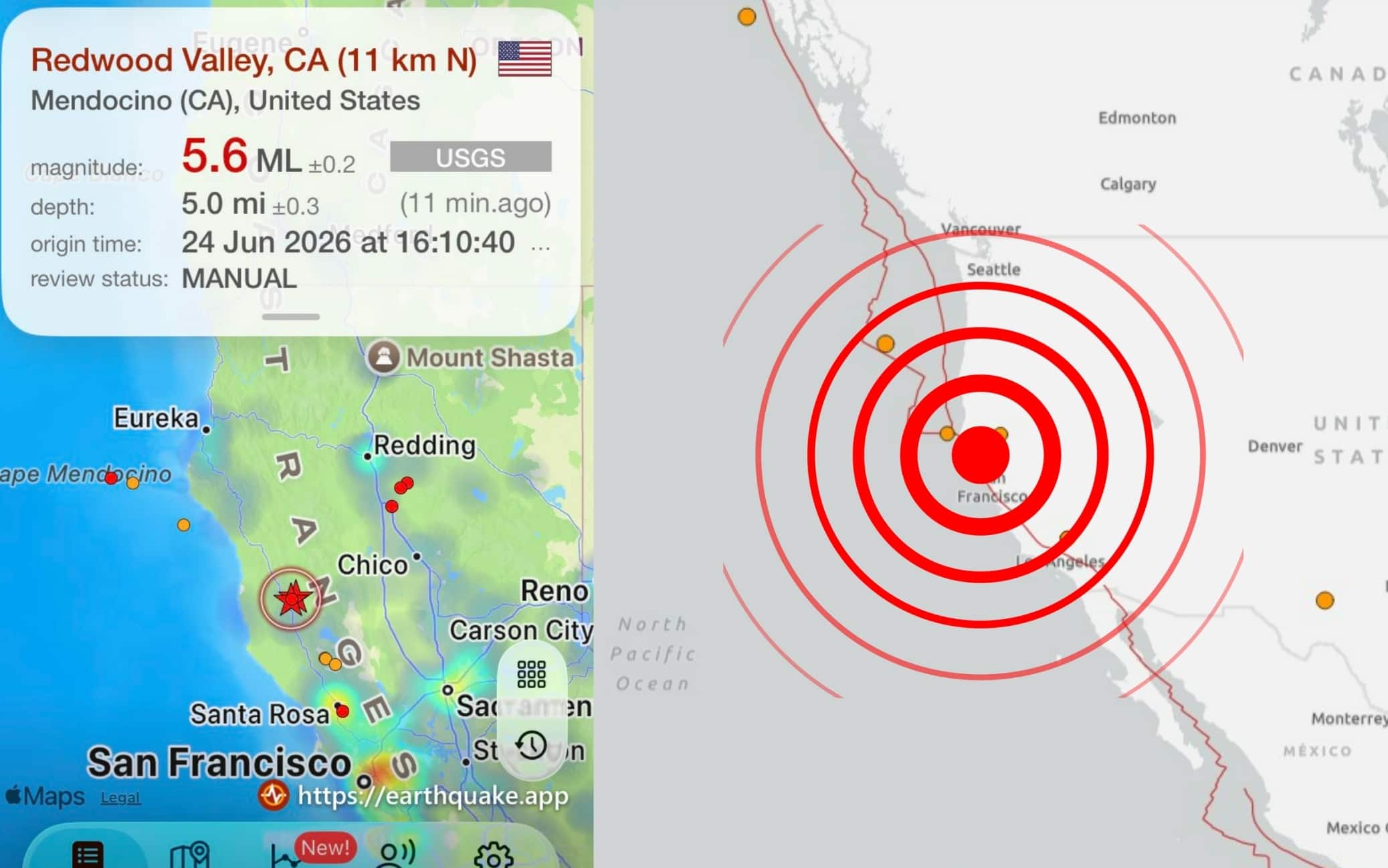 Terremoto California, scossa di magnitudo 5.6 a Mendocino