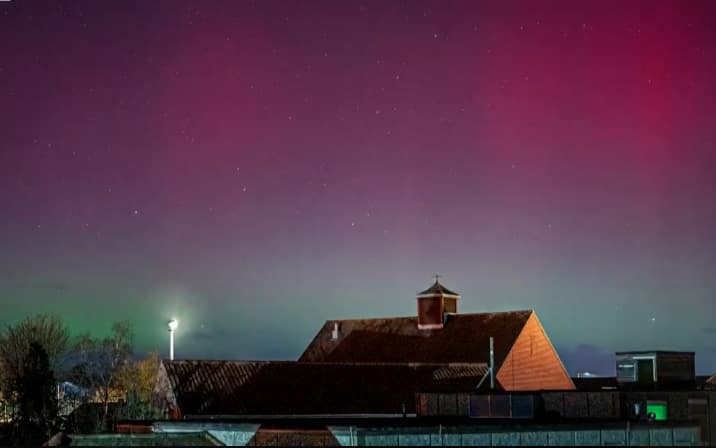 L'aurora boreale in Inghilterra