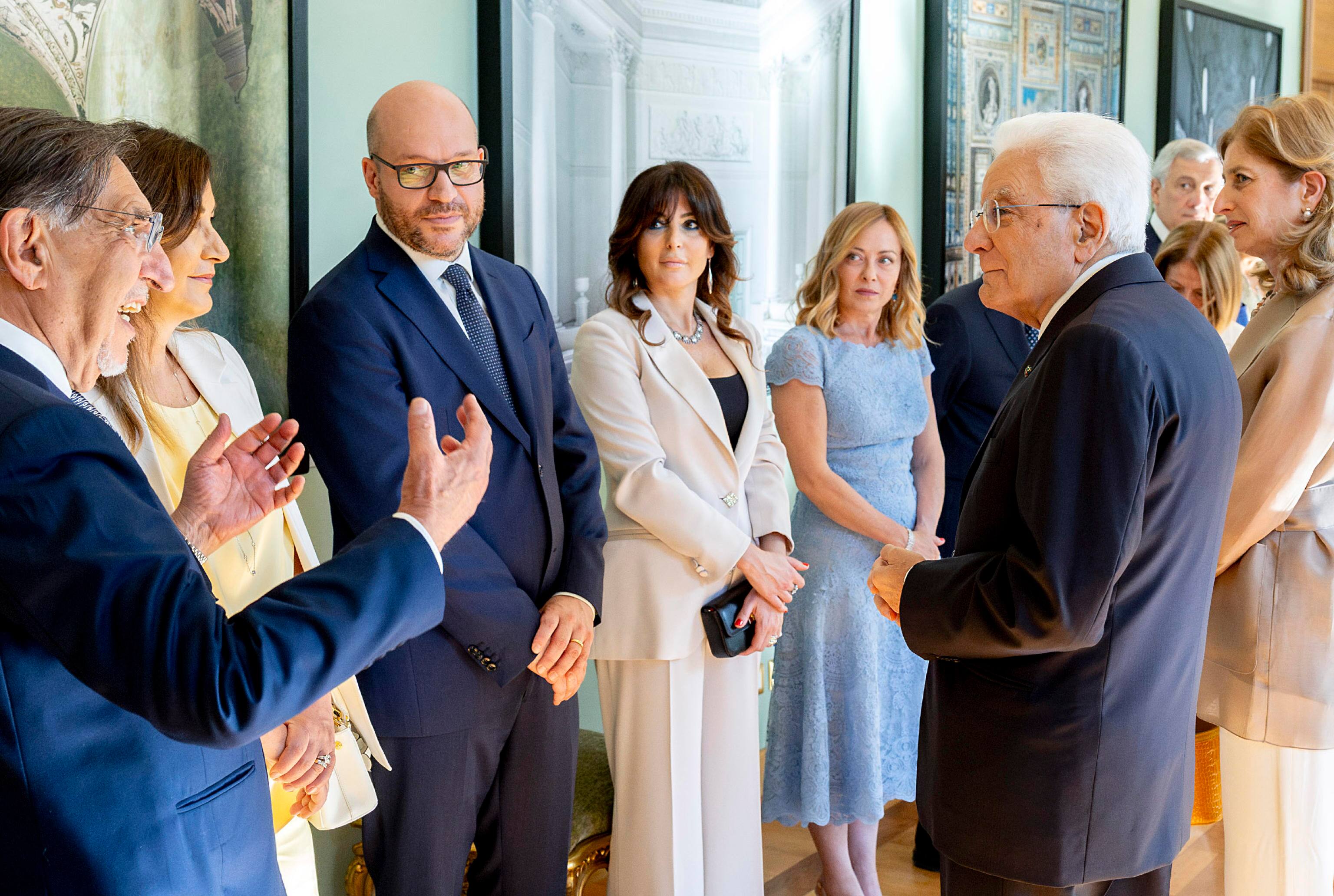 In una foto resa disponibile dall'Ufficio per la Stampa e la Comunicazione della Presidenza della Repubblica, il presidente Sergio Mattarella  in occasione del concerto eseguito dall Orchestra del Teatro di San Carlo di Napoli, diretta dal Maestro Riccardo Frizza, in onore del Corpo Diplomatico accreditato presso lo Stato Italiano, Roma, giugno 2025. Ansa/ Paolo Giandotti/Ufficio per la Stampa e la Comunicazione della Presidenza della Repubblica