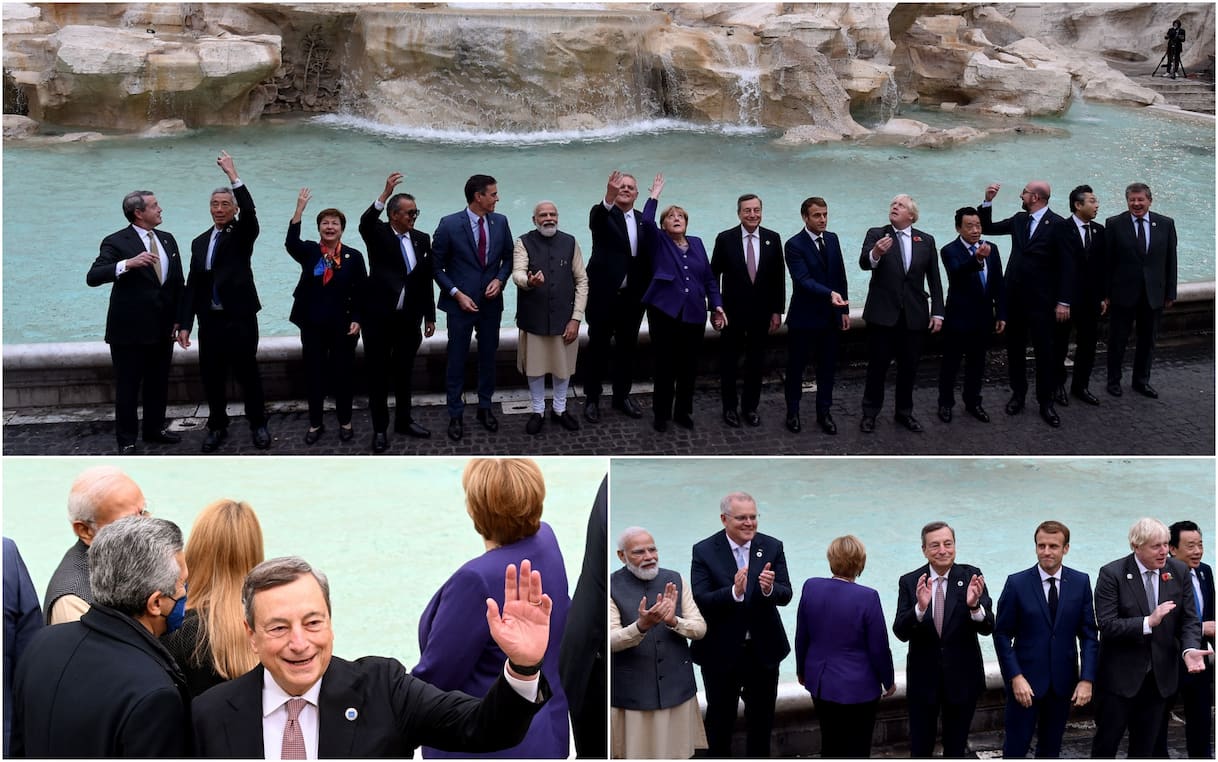G20 Roma Screen G20 Roma, seconda giornata: accordo sul clima. Leader alla Fontana di ...