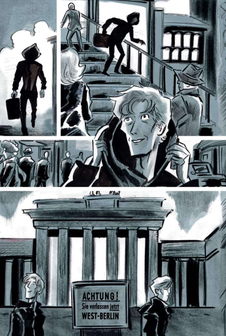 Una tavola tratta da "Ho lasciato ogni posto. David Bowie a Berlino in tre atti", di Lorenzo Coltellacci e Mattia Tassaro, Feltrinelli Comics, 128 pagine, 20 euro.