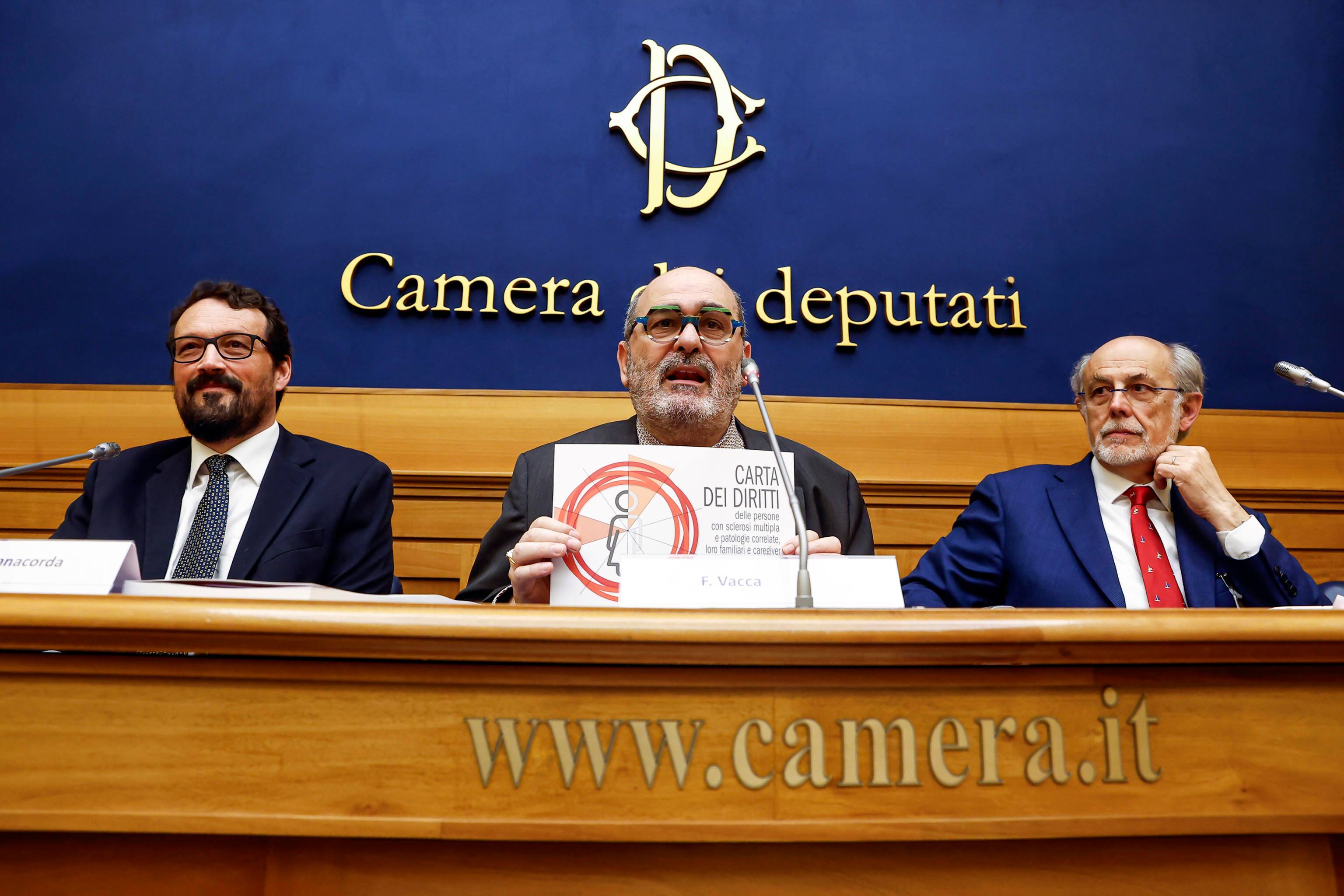 Francesco Vacca, Presidente Nazionale AISM, Mario Alberto Battaglia, Presidente FISM e Presidente MSIF, Tommaso Manacorda