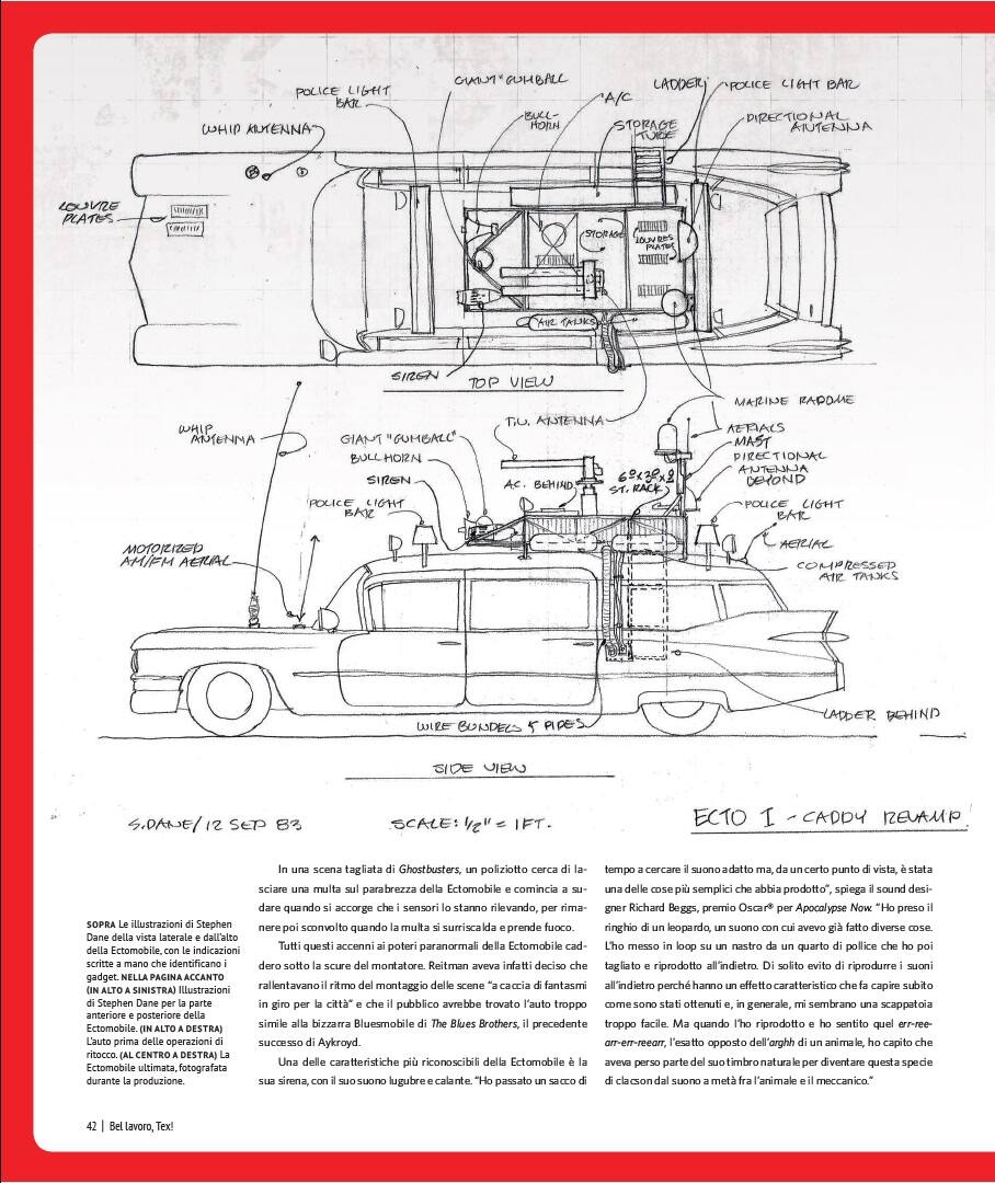Una pagina del libro Dietro le quinte di Ghostbusters