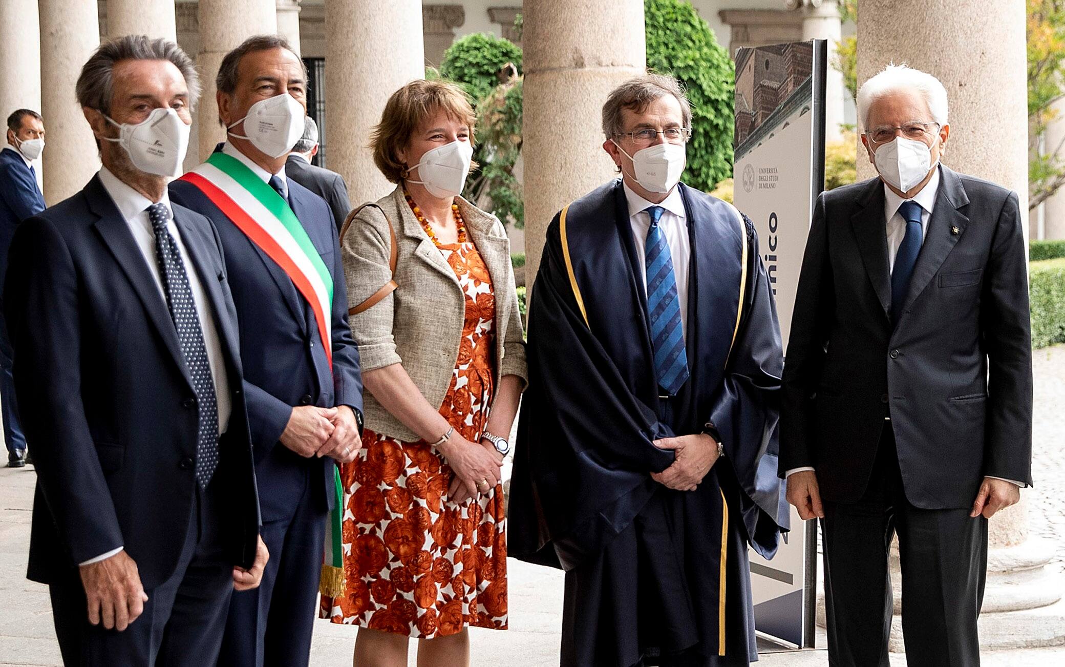 Il presidente della Repubblica, Sergio Mattarella, all'inaugurazione dell'anno accademico 2020-2021 dell'Università Statale di Milano