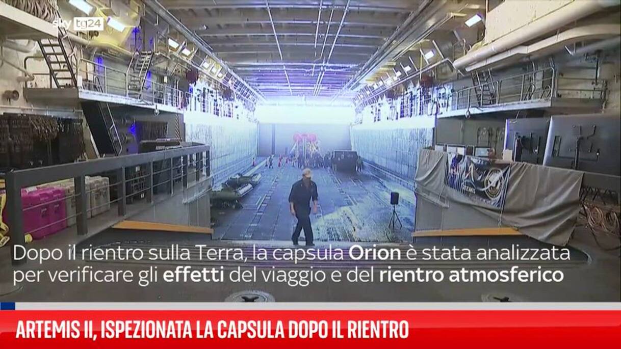 Artemis II, ispezionata la capsula dopo il rientro | Video Sky TG24