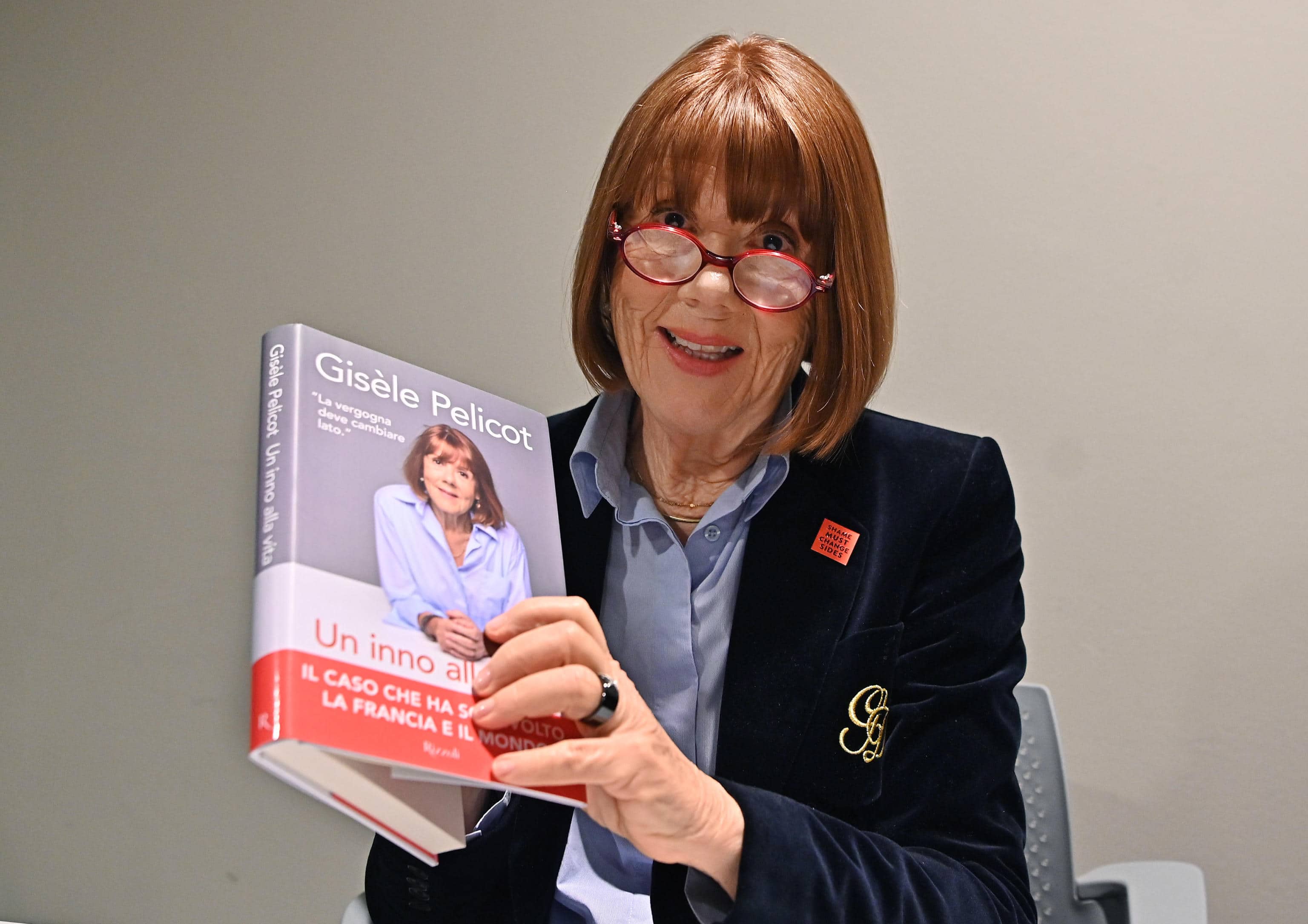 Gisele Pelicot durante la presentazione del libro "Un inno alla vita" di Gisele Pelicot presso la Cavallerizza Reale a Torino, 18 marzo 2026. ANSA/ALESSANDRO DI MARCO