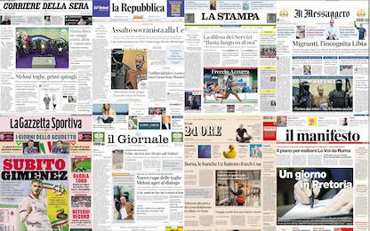 I giornali del 9 febbraio