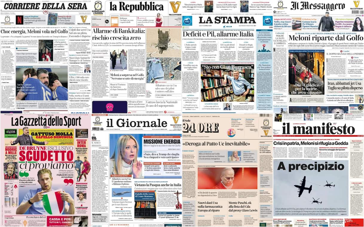 Le prime pagine dei quotidiani di oggi 4 aprile: la rassegna stampa di Sky TG24