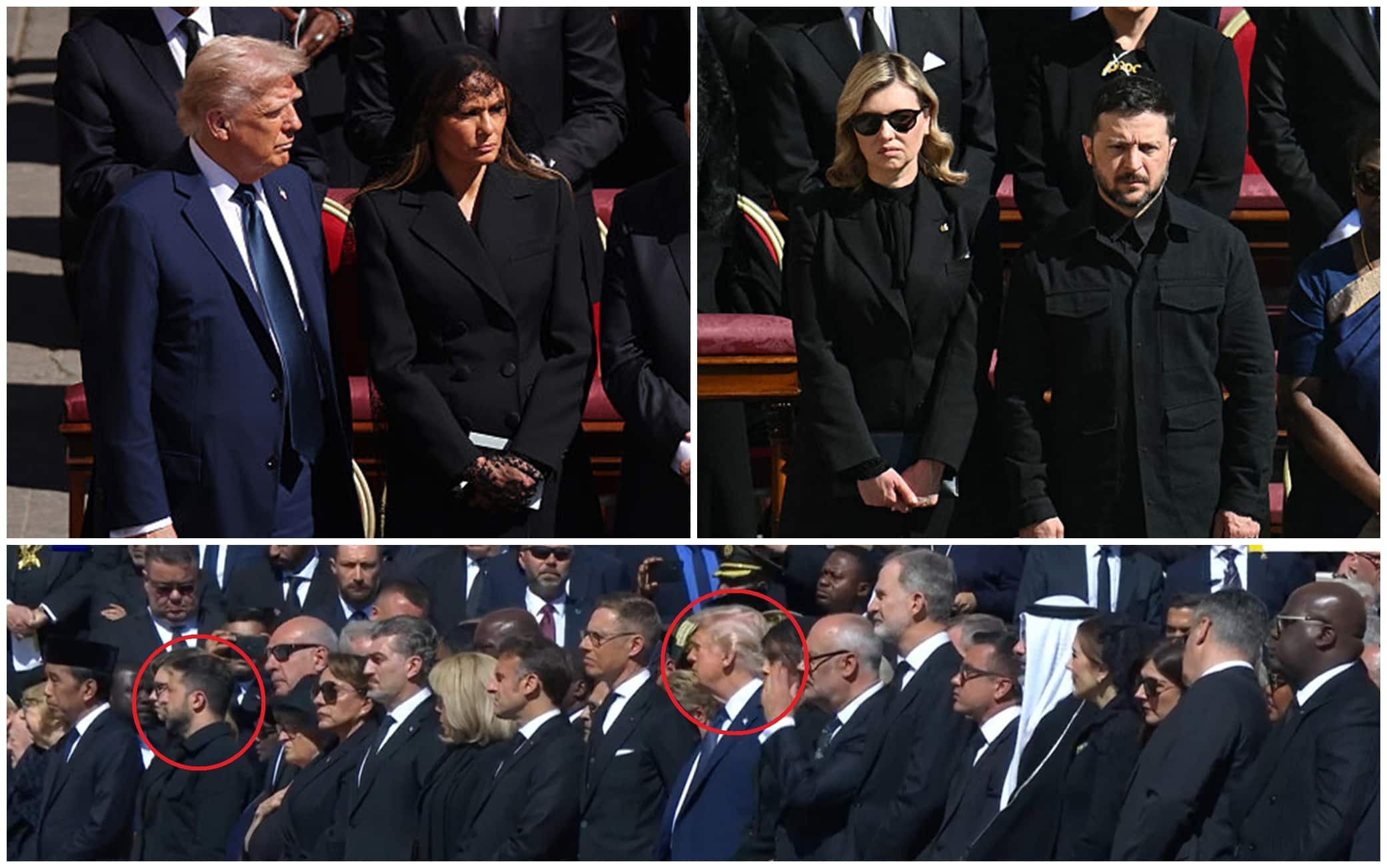 Trump e Zelensky in prima fila, cerchiati di rosso