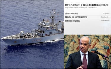 nave della marina militare, grafico, ministro piantedosi