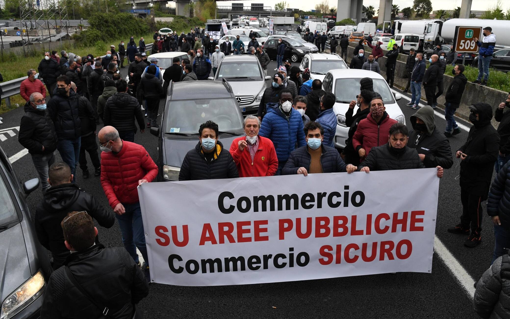 Un'immagine della protesta