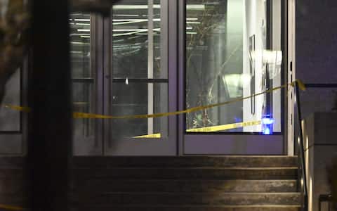 RHODE ISLAND, UNITED STATES - DECEMBER 13: Emergency personnel work the scene, block off several buildings and establish a crime scene security cordon at Brown University in Providence, R.I., Saturday, Dec. 13, 2025, after a mass shooting that killed two people and wounded eight others. Authorities said the initial emergency call was received shortly after 4 pm (2100GMT) local time, prompting an immediate response by Brown University police, followed by Providence police, firefighters and emergency medical teams. (Photo by Kyle Mazza/Anadolu via Getty Images)