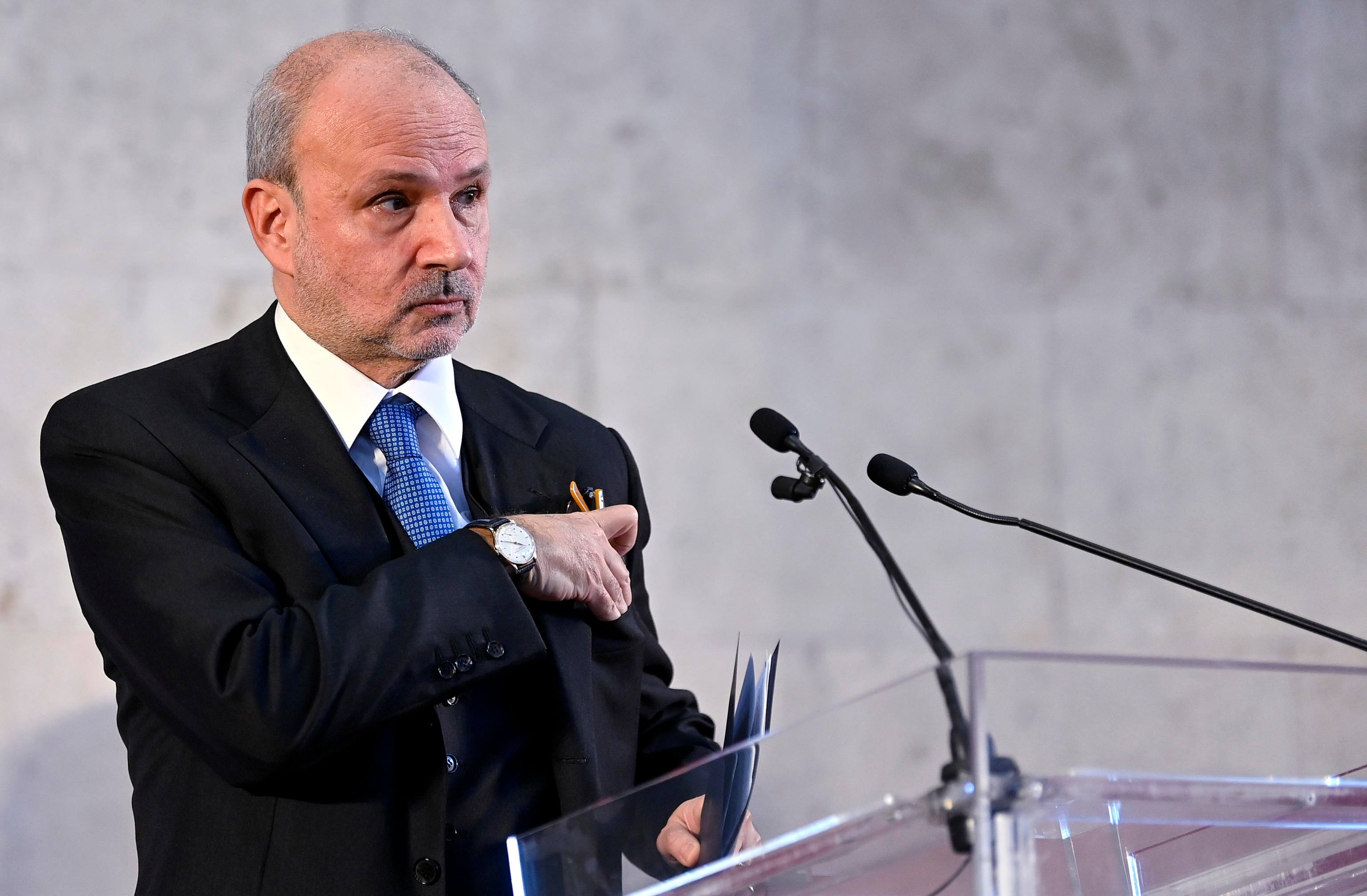 Il ministro della Salute, Orazio Schillaci, durante la Terza Giornata nazionale del personale sanitario a Roma, 20 febbraio 2023. ANSA/RICCARDO ANTIMIANI