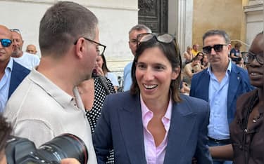 Elly Schlein, segretaria del Pd, durante l'evento di Open a Parma. 20 settembre 2026, ANSA/FRANCESCO MAZZANTI