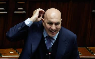 Il ministro della Difesa Guido Crosetto alla Camera dei Deputati durante le comunicazioni del Governo sulla crisi in Iran, Roma, 5 Marzo 2026. ANSA/GIUSEPPE LAMI