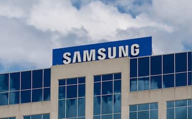 Ridgefield Park, NJ, USA - August 23, 2022: Samsung Electronics America Corporate office in Ridgefield Park, NJ, USA. Samsung is a South Korean manufacturing conglomerate.