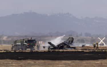 L'aereo militare precipitato
