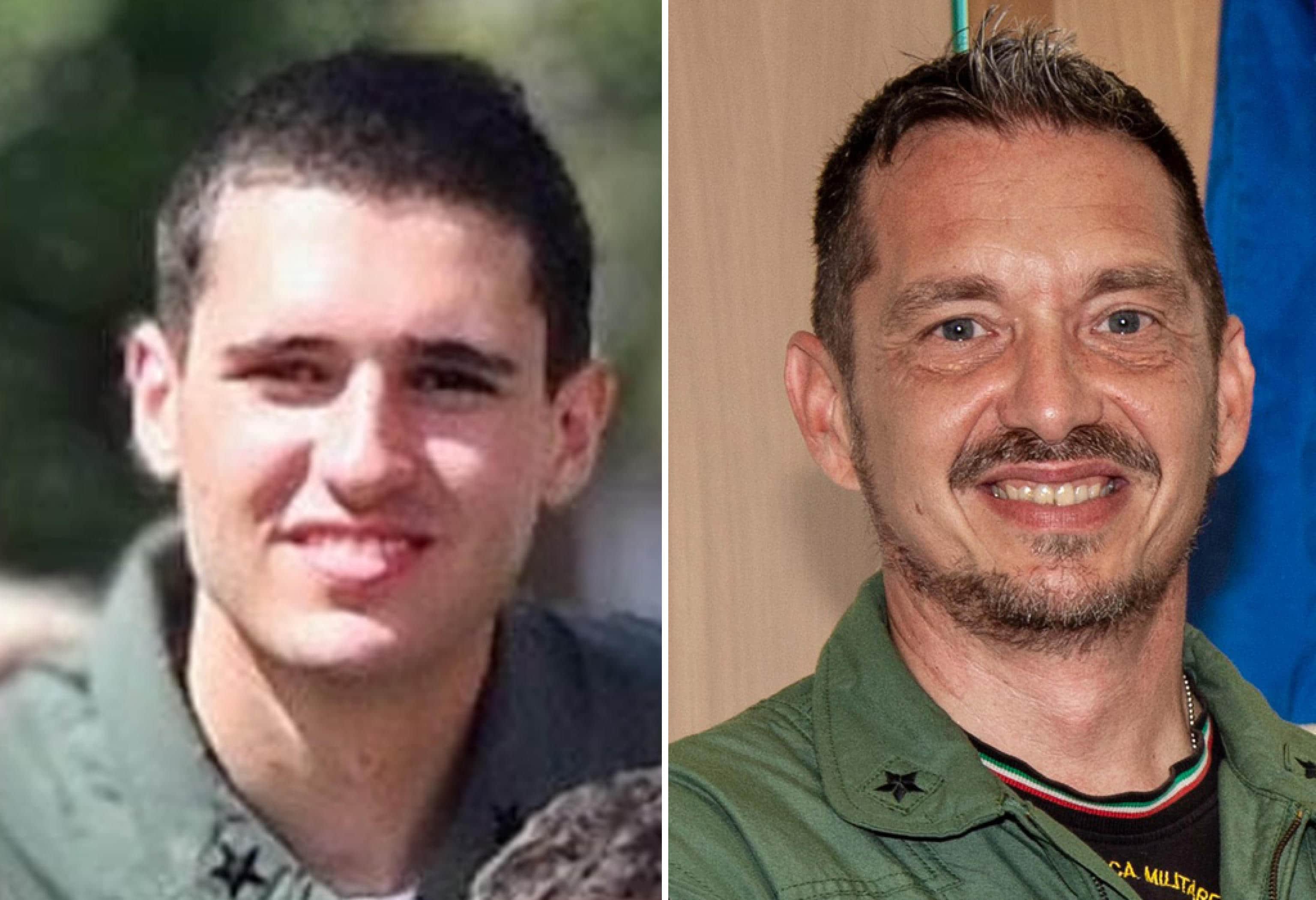 Le vittime, a sinistra l'allievo pilota Lorenzo Nucheli e a destra il colonnello Simone Mettini