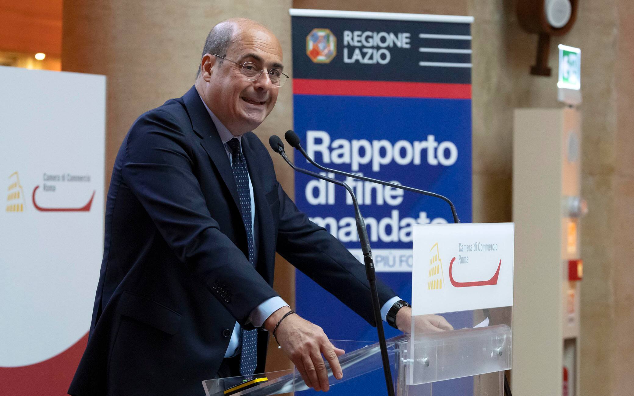 Il presidente uscente della Regione Lazio, Nicola Zingaretti, alla presentazione del rapporto di fine mandato, Roma, 9 novembre 2022. ANSA/MASSIMO PERCOSSI