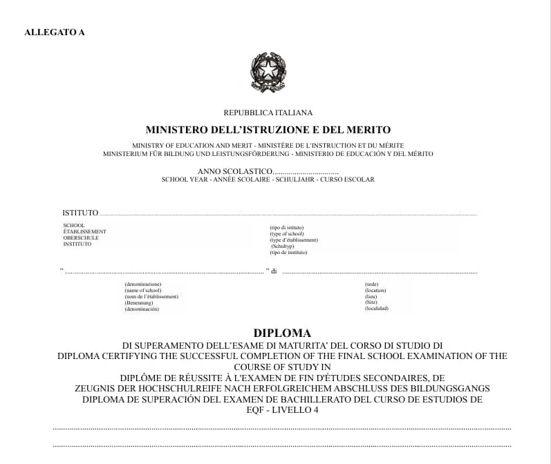 Allegato A Fac-simile diploma