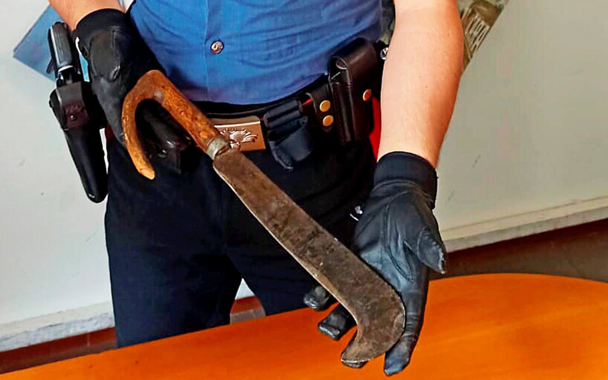 La roncola usata per l'aggressione