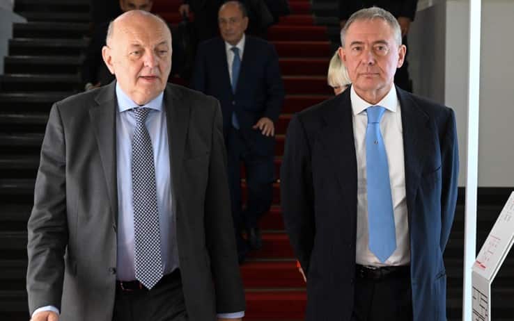 I ministri dello Sviluppo Economico, Adolfo Urso, e dell'Ambiente, Gilberto Pichetto Fratin