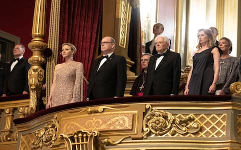 epa13277645 A handout photo made available by Quirinale press office, shows Italian President Sergio Mattarella (2-R) and his daughter Laura Mattarella (R) stand with Prince Albert II of Monaco (2-L), his wife Princess Charlene (L), at the Opera Garnier during his visit in Monaco, 02 October 2026.  EPA/FRANCESCO AMMENDOLA / QUIRINALE PRESS OFFICE / HANDOUT HANDOUT EDITORIAL USE ONLY/NO SALES