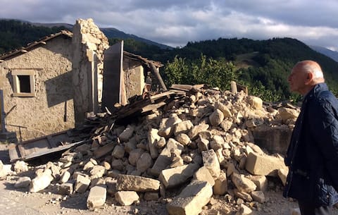 Danni provocati del forte terremoto che ha colpito Accumoli (Rieti), 24 agosto 2016.
ANSA/ALBERTO ORSINI