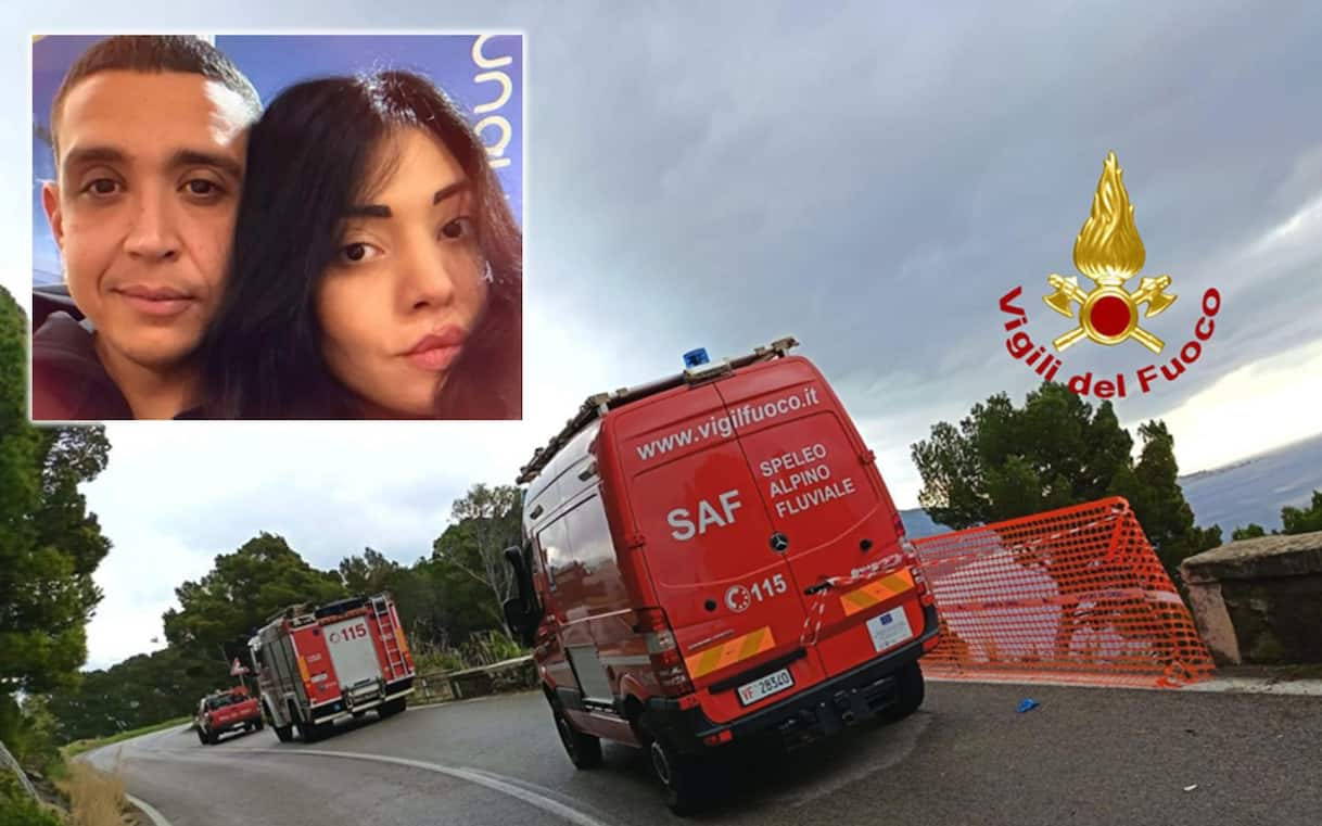 Soccorsi dei vigili del fuoco nel dirupo