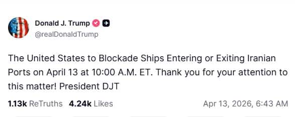 Il post di Donald Trump