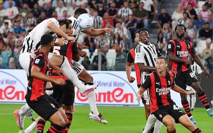Juventus' Federico Gatti scores the gol (1-1) during the italian  Serie A soccer match Juventus FC vs AC Milan at the Allianz Stadium in Turin, Italy, 6 September 2026 ANSA/ALESSANDRO DI MARCO