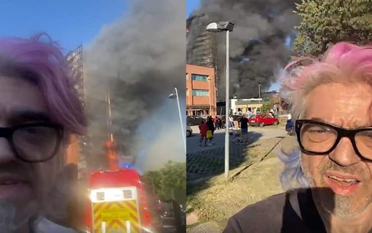 Morgan sul luogo dell'incendio