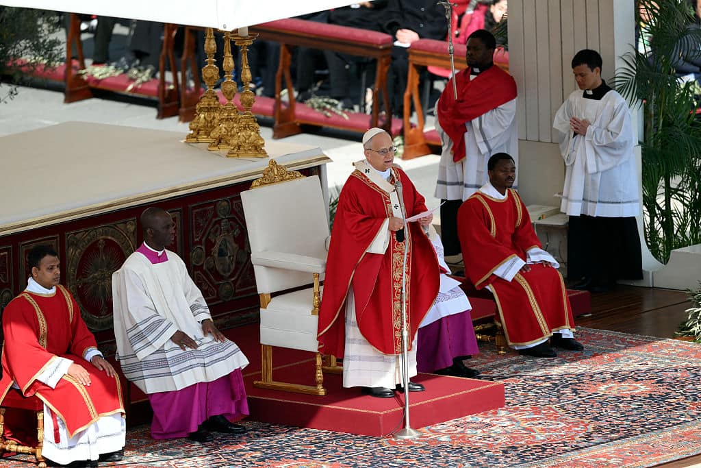 Papa Leone XIV durante l'omelia della Domenica delle Palme