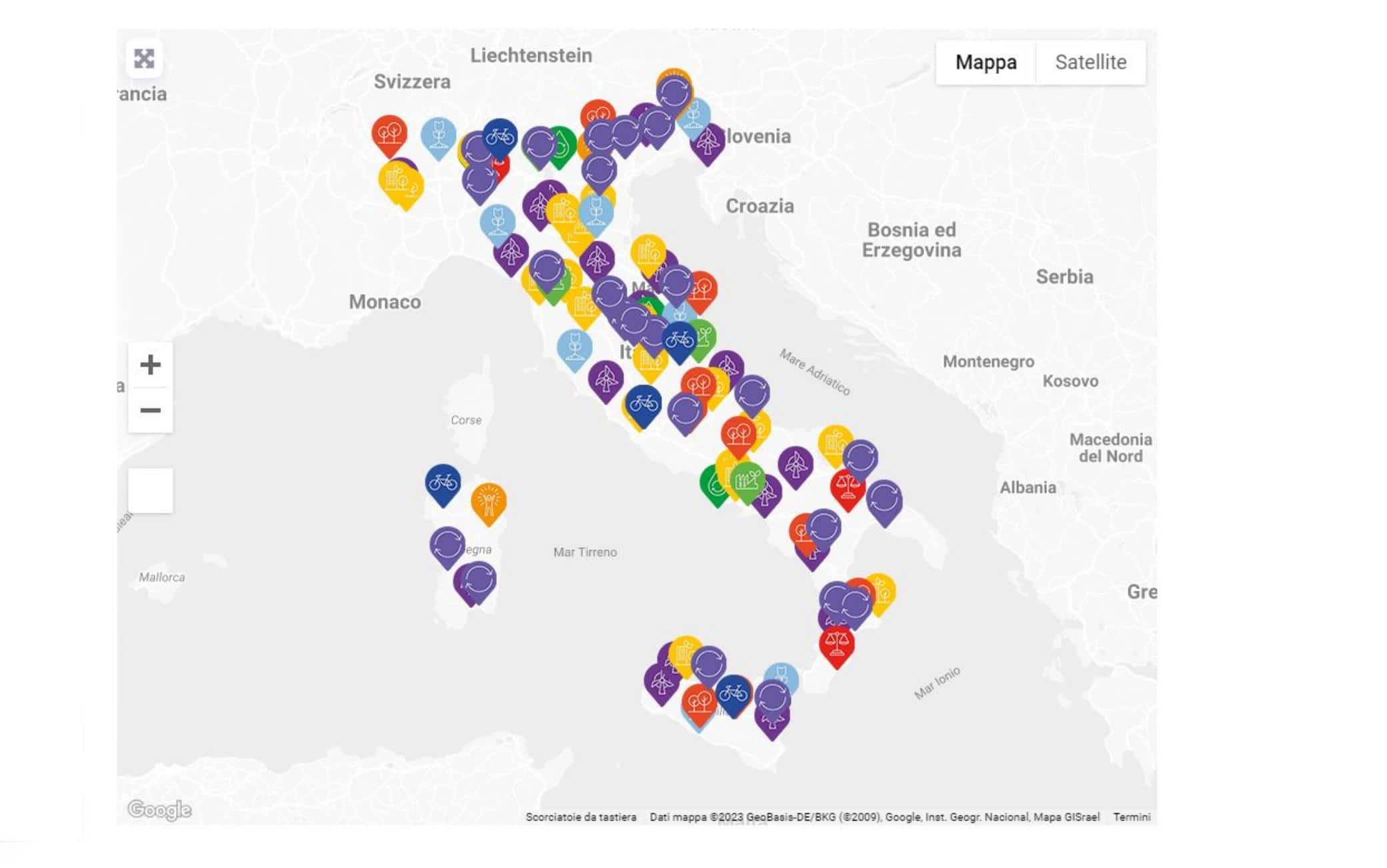 la mappa dei cantieri