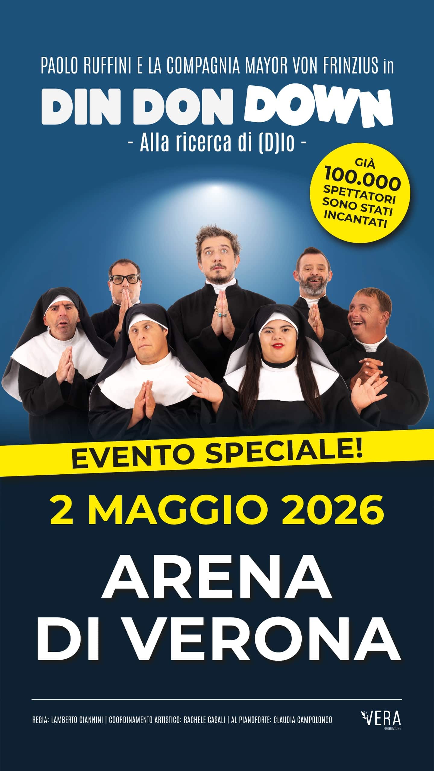 PAOLO RUFFINI e gli attori di DIN DON DOWN arrivano all'ARENA DI VERONA