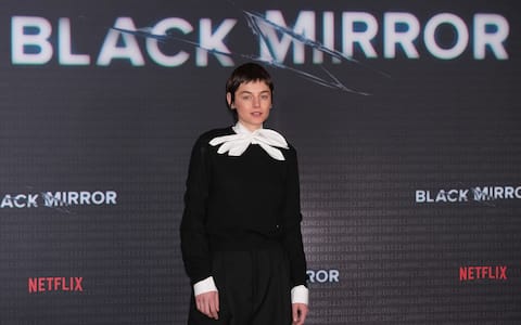 Emma Corrin arrives for a screening of the seventh series of Black Mirror, at BFI Southbank, south London. Picture date: Wednesday April 9, 2025. (Photo by Ian West/PA Images via Getty Images)