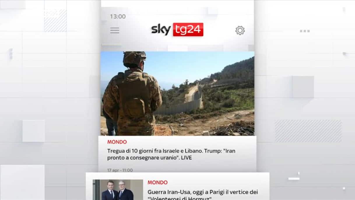 I titoli di Sky TG24 del 17 aprile: edizione delle 13