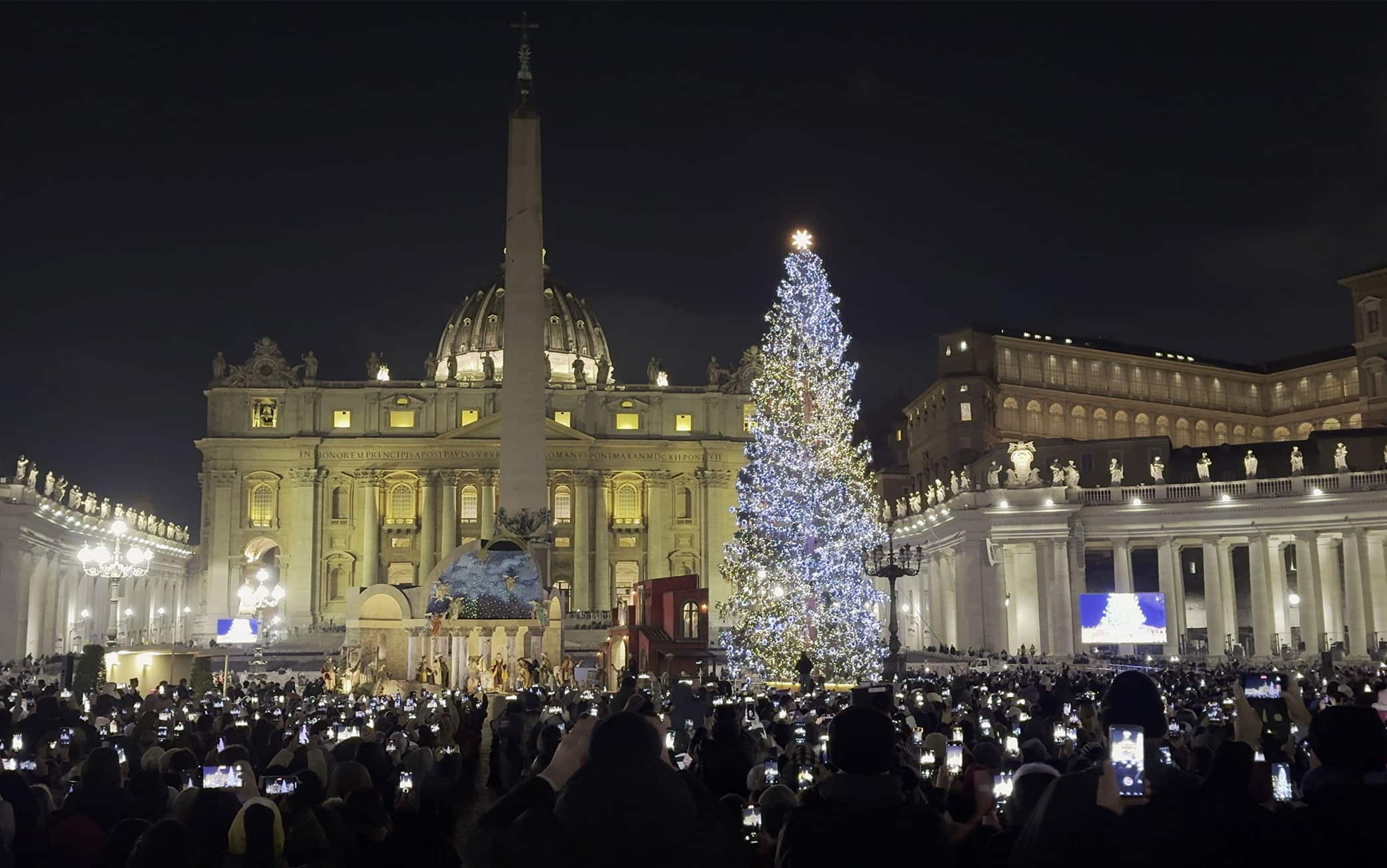 L’albero di Natale in Vaticano decorato con le luci Twinkly