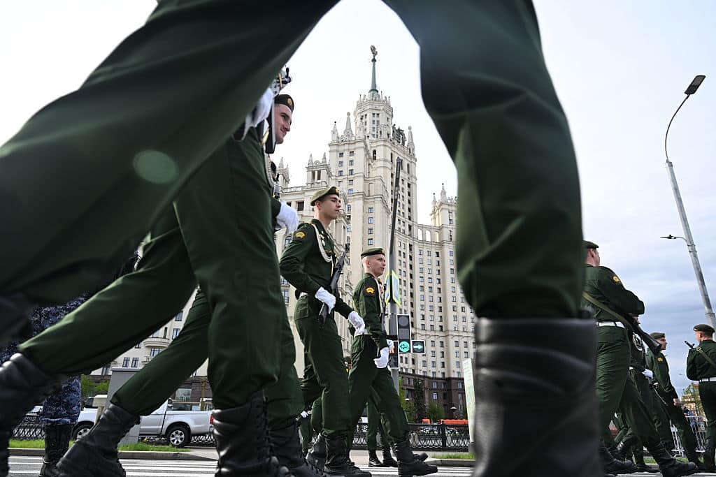 Soldati russi alla parata per la Vittoria a Mosca